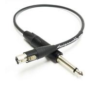 Premium Braided Wireless Bodypack to Guitar Cable, TECHFLEX AKGWMS40, PT40, PT4. 1/4" Mini XLR AKG Lead. (1m, Graphite)