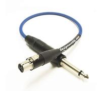 Premium Braided Wireless Bodypack to Guitar Cable, TECHFLEX AKGWMS40, PT40, PT4. 1/4" Mini XLR AKG Lead. (1m, Sonic Blue)