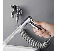 Premium Brass Bidet Sprayer Set for ToiletHandheld Bidet with Hose Dual Mode G1/2 Connector Easy Installat Adjustable PressureSilver h