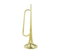 Premium Brass Bugle for Musicians B Flat Cavalry Trumpet Elegant Design Easy to Play Durable Musical Instrument for Beginners or Professionals(Golden)