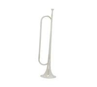 Premium Brass Bugle for Musicians B Flat Cavalry Trumpet Elegant Design Easy to Play Durable Musical Instrument for Beginners or Professionals(Silver)