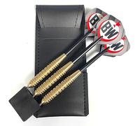 Premium Brass Darts Set with Custom Flights - Personalise Your Own Dart Flights, Includes 3 Brass Darts, 2 Nylon Stem Sets & Faux Leather Carry Case - Great for All Skill Levels