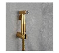 Premium Brass Handheld Bidet Sprayer - Single Cold Toilet Douche Kit Titanium Gold Finish Perfect for Bathroom Hygiene & Easy Installation