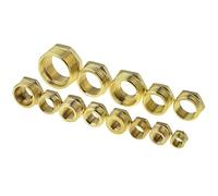 Premium Brass Hex Bushing Reducer Pipe Fitting - 1/8" to 1" Male to Female Threaded Adapter 1pcs(Female 01-Male 02)