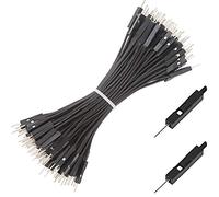 Premium Breadboard Jumper Wires Male to Male 0.1'' Square Head 100-Pack Black Color 24AWG (10CM, M/M)