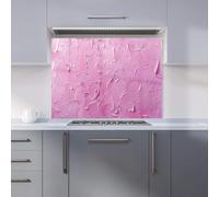 Premium Bright Pink Textured Effect Kitchen Splashback 6mm Toughened Glass Kitchen Splashback - Heat Resistant Splashback for Kitchens, Perfect for Cookers and Hobs, Polished Edges
