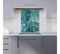 Premium Bright Teal Quartz Effect Kitchen Splashback 6mm Toughened Glass Kitchen Splashback - Heat Resistant Splashback for Kitchens, Perfect for Cookers and Hobs, Polished Edges