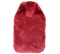 Premium BS Natural Hot Water Bottle with Luxury Soft Fur Cosy Cover - 2 Litre (Red)