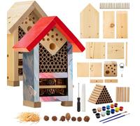 Premium Bug Hotel Kit Cedar Wood Insect Hotel - DIY Insect House Kit to Build - Backyard Bee House, Nesting Habitat Shelters, Garden Shelter for Bees, Butterflies, Bugs, 3/4" Heavy Duty Thickness