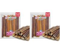 Premium Bully Sticks for Dogs - 17 cm, 10-12 Count - All-Natural, Beef Pizzle Sticks for Puppies to Large Dogs, Dental Chew Treats for Healthy Teeth (Pack of 2)