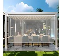 Premium C Outdoor Roller Bli Wind & Rain Resint Transparent Vinyl es for Patio Doors & Balcony Easy Pull Up/Down Various (W120xH160cm)