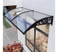 Premium Canopy Aluminum Patio Cover with 88% UV Protect Silent PC Board Available in Transparent Dark Gray Brown Blue (120x400cm 47x158in)