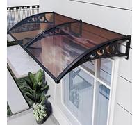Premium Canopy Aluminum Rain Shelter for Doors & Patios 88% UV Protect Silent PC Board Available in Dark Gray Brown Blue (60x200cm 24x79in)