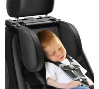 Premium Car Seat Headrest Pillow，180 Degree Adjustable and Detachable Double Sided Support Headrest with Hook for Adults and Kids, Suitable for Travel Sleeping, Easy to Install(1PACK BLACK)