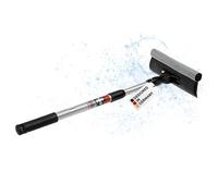 HEYNER Glass Cleaner Sponge, Adjustable Aluminium Telescopic Handle, Retractable, Unit Count 1.0, Black/Grey