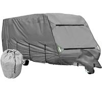 Premium Caravan Cover Water Resistant Breathable Highly Protective UV Resistant Anti Moisture, Rain, Snow, Dust Elasticated 4 Ply (Grey, L)