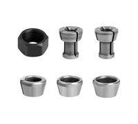 Premium Carbon Steel Router Trimmer Chuck Set, Professional Woodworking Tool for Secure Clamps in Woodworking and Carving with Multiple Size Options