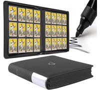 Premium Card Binder 12 Pocket - Fits 1200 Cards，3X4 Ringless Card Binder with Sleeves for Trading Cards & Sports Cards（Model D，Classic Black）