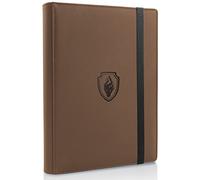 Premium Card Binder with 9 Pockets, Sturdy Fabmaker Trading Card Albums for 360 Cards, Brown PU Cover Album Holders for YuGiOh, MTG, TCG, Sports Cards