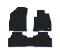 Premium Carpet Tufted Car Mats for Kia EV3 (2024+) Blue Trim Velour Tailored Upgraded Comfort Enhanced Durability Water-Resistant Anti-Slip Hand-Finished with Clips