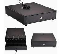 Premium Cash Drawer with Lock - Durable Till Drawer 24V - Compatible with POS Systems - Ideal for Secure Cash Till for Small Business - Under Counter Mount - Large Capacity Money Storage