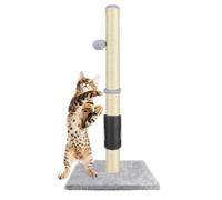 Premium Cat Scratching Post 31.5 Inch (80cm) Tall, Extra Strong Vertical Sisal Scratcher with Plush Cover and Large Base for Maximum Stability - Ideal for Large Cats