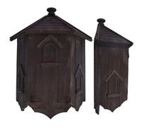 Premium Cedar Bat House - Wildlife Habitat Box for Natural Bat Roosting | Eco-Friendly Design (Black-brown, Medium)