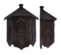 Premium Cedar Bat House - Wildlife Habitat Box for Natural Bat Roosting | Eco-Friendly Design (Brown-black, Small)