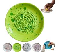Premium Ceramic Garlic Grater Plate,Exquisitely Handcrafted Ginger Grater Plate,Modern Design Multipurpose Grinder Plates Burnishing Machine for Fruits Vegetables Ginger Garlic Onion (Green)