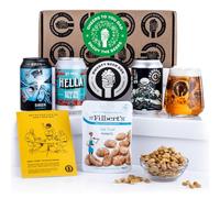 Premium Cheers Dad Craft Beer Gift Pack - 3x330ml Craft Beer Cans Including IPA and other Pale Ales, Bespoke Branded Glass, Delicious Snack and Tasting Notes - Gift Hamper For Dad