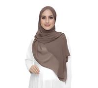 Premium Chiffon Hijab Head Scarf Shawl Wrap for Muslim Women Lightweight (Khaki)