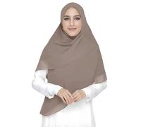 Premium Chiffon Hijab Head Scarf Shawl Wrap for Muslim Women Square 145 x 145cm (Khaki)