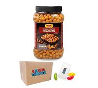 Premium Chilli Coated Peanuts Tub - 1.1kg - Mild Flavour With Irresistible Crunchiness - Ideal For Snacking, Parties, And Gatherings - Spicy Delight For Every Occasion Boxed Treatz
