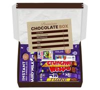 Premium Chocolate Gift Box Hamper with Hot Chocolate Sachets - A Mix of Full Size Chocolate Bar & Surprise Sweet Treats for Adults & Kids - Letterbox Friendly