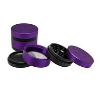 Premium CHONGZ Big Hitter 4 Part Herb Grinder - Durable Metal Sifter - 62mm for Smooth Grinding (Purple)