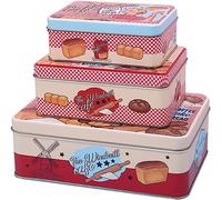 Premium Christmas Cookie Tins 3 Pack,Large Capacity Rectangle Christmas Tinplate With Lids Cookie Containers