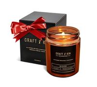 Premium Christmas Wood Candle | Wood Wick Scented Candles for Men | 8oz 45 Hour Burn | Holiday Mens Candles for Home | Novelty Candle | Soy Candles for Home Scented