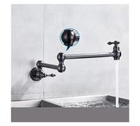 Premium Chrome Nickel Black Brass Pot Filler Faucet Wall Mounted Kitchen Tap with Single Cold Water 360° Rotating Folding Spout Oil Rubbed Bronze Finish.