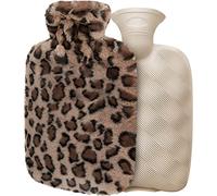 Premium Classic PVC Hot Water Reusable Bottle Hot Water Bag with Soft Plush Cover for Hot Compress,Hand Feet Warmer,Neck Shoulder Dysmenorrhea Pain Relief,Brown,2000ml