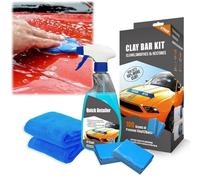 Premium Clay Bar Kit - Car Detailing Set with 2x100g Clay Bars, 475ml Quick Detailer & 2 Microfiber Cloths, Fine & Medium Grade for Paint Decontamination, Smooth Finish & Showroom Shine