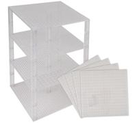 Premium Clear Stackable Base Plates - 4 Pack 10" x 10" Baseplate Bundle with 30 Clear New and Improved 2 X 2 Stackers - Compatible with all Major Brands - Tower Construction