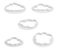 Premium Cloud Cookie Cutters Set - 5 Pcs Plastic Pastry Cutter & Fondant Cutter Molds for Baking Accessories, Biscuits, Scones, Cake Decorating & DIY Sugarcraft