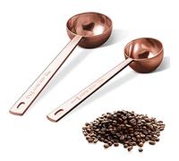 Premium Coffee Scoop Set, Set of 2, Metal Stainless Steel Long Handle Coffee Scoop, Measuring Coffee Spoons Contains 1 Tablespoon (15 ml) and 2 Tablespoons (30 ml) Spoon-Rose Gold