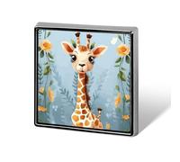 Premium Colorful Flowers Butterflies Printed Square Aluminum Lapel Pin