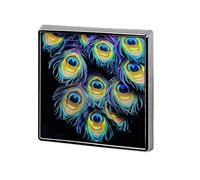Premium Colorful Stripes Printed Square Aluminum Lapel Pin