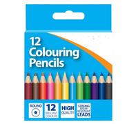 Premium Colouring Pencil Set - Soft Core, Break-Resistant, Assorted Colours - Perfect for Art & Crafts (Half Length, PK12)