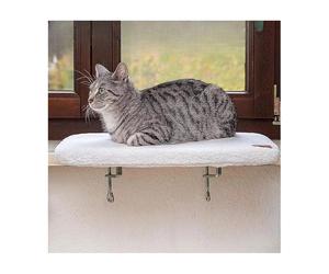 Premium Comfortable Bed Board Stable Window Perch With Plush Cover - White