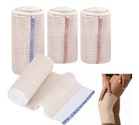 Premium Compression Bandage, 4 Pack (7.5/10 Cm), Self-Closing Elastic Bandage Wrap, Elastic Bandage Wrap for Legs, Wrists, Ankles, Knees, Feet, Stretches Up to 4.5m