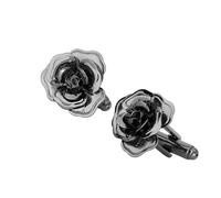 Premium Copper Base Cufflinks Featuring French Rose Design Gold Finished Perfect for Business Gift Cufflinks, One Size, as described