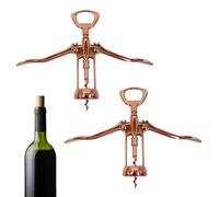 Premium Copper Twin Lever Corkscrew Wine Bottle Opener 2 Pack, Durable Ergonomic Design for Effortless Bottle Opening, Ideal for Red, White, and Sparkling Wines, Stylish Bar Accessory Gift Set